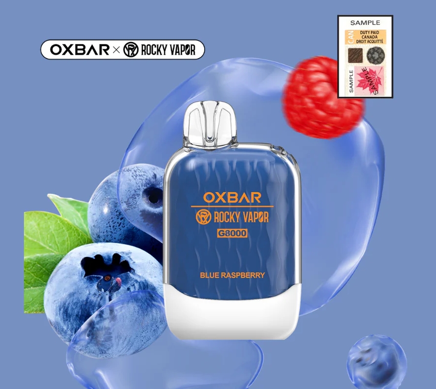 OXBAR G8000 Ladattava Vape: Sinisen Vadelman Hurmaava Matka Suomen Ilmoihin