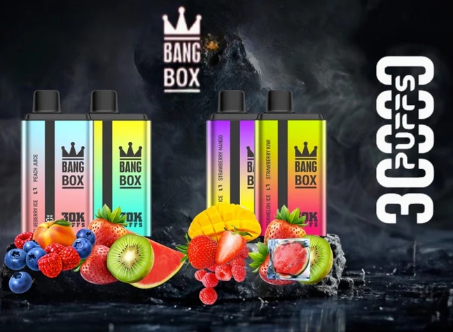 Bang Box 30000 Puffs Kahta Makua - mustikkajäätelö & persikkamehu | Kertakäyttöinen Vape: Vapingin Uusi Tähti Suomessa