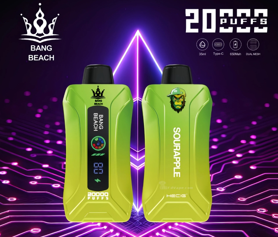 Bang Beach 20000 Puffs Smart Screen Vape - Hapan Omena: Kesän Virkistävä Energiapommi Älykkäällä Sydämellä