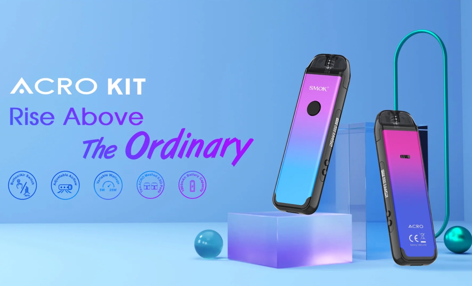 SMOK ACRO Pod Kit Vape - Sininen Violetti: Tyylikäs ja Tehokas Valinta Suomen Vapemarkkinoille
