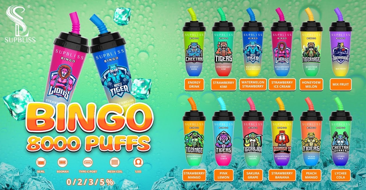 RandM Supbliss Bingo 8000 Puffs: Mansikka-Mangon Kesäinen Riemu Suomen Vape-Maailmassa