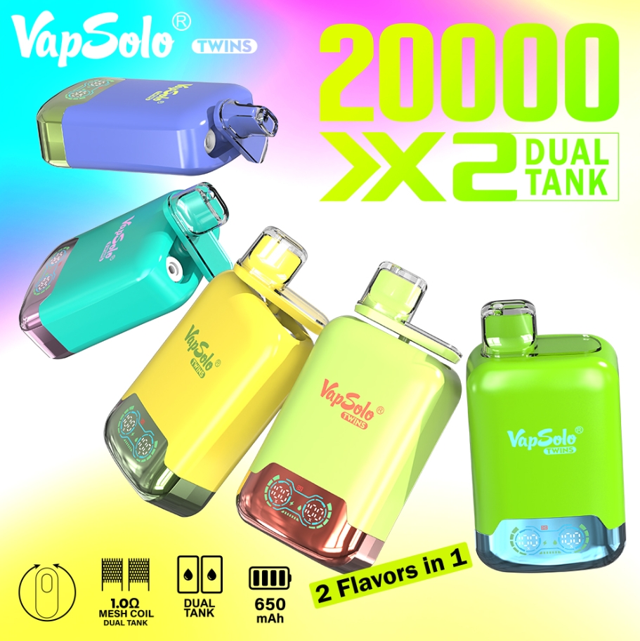 VapSolo TWINS 20000 Puffs Vape - Ananas Kookos & Mansikka Banaani: Kaksoismakuinen vallankumous vapaailuun